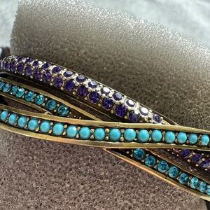HEIDI DAUS Multi-Row Bangle Bracelet in Turquoise & Purple